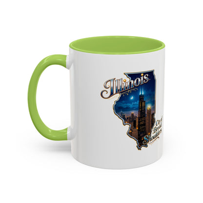 Illinois Skyline Accent Coffee Mug – City of Broad Shoulders Chicago Design (11/15oz)