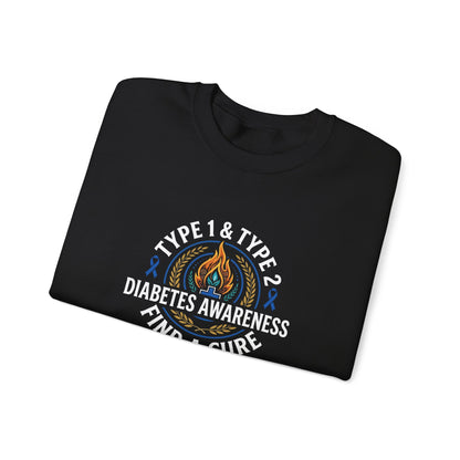 Type 1 & Type 2 Find a Cure Diabetes Awareness Sweatshirt