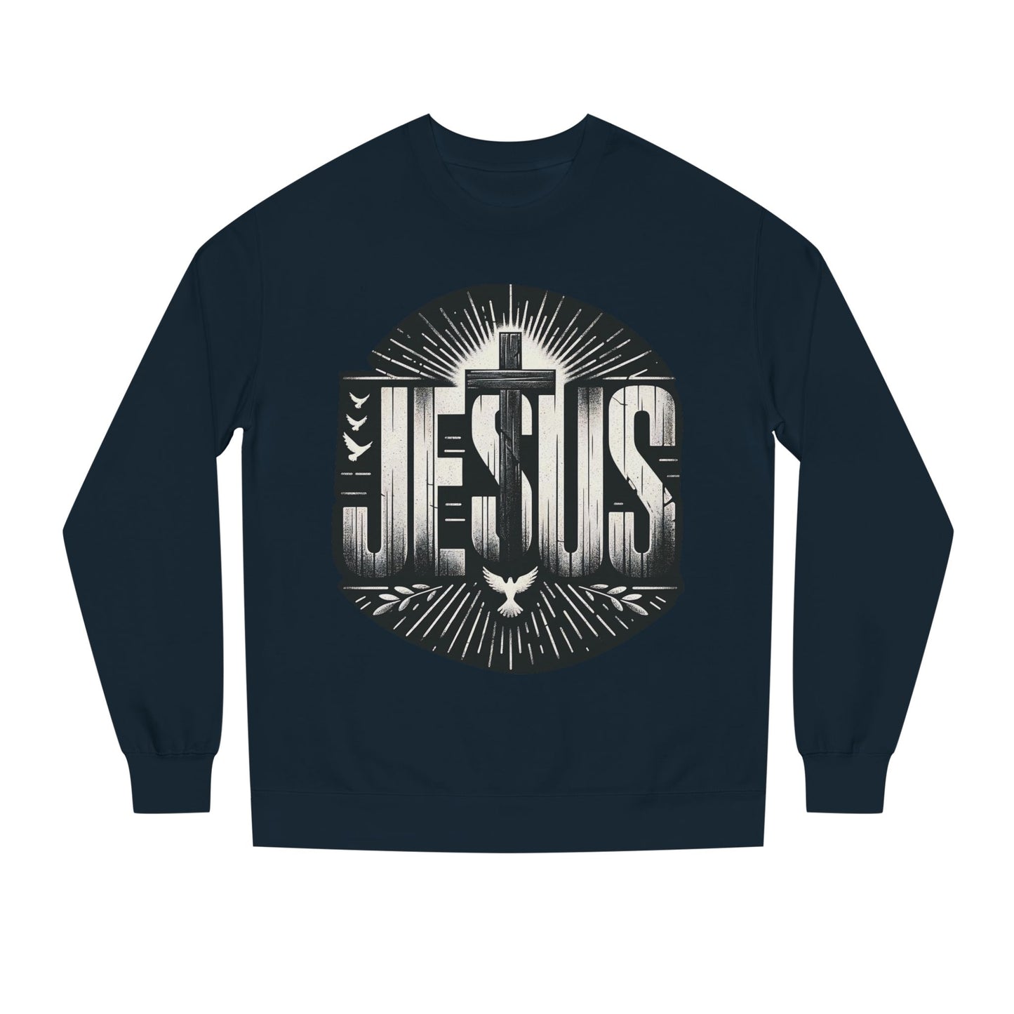 Jesus Graphic Sweatshirt — Vintage Cross & Dove Christian Crewneck