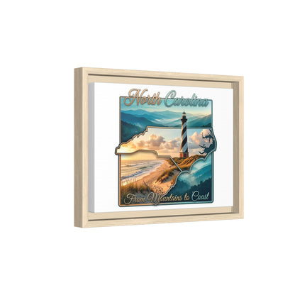 North Carolina Matte Canvas Wall Art — "From Mountains to Coast" Framed Print