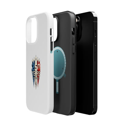 50 Years Patriotic iPhone Case — American Flag Anniversary Magnetic Impact-Resistant Case