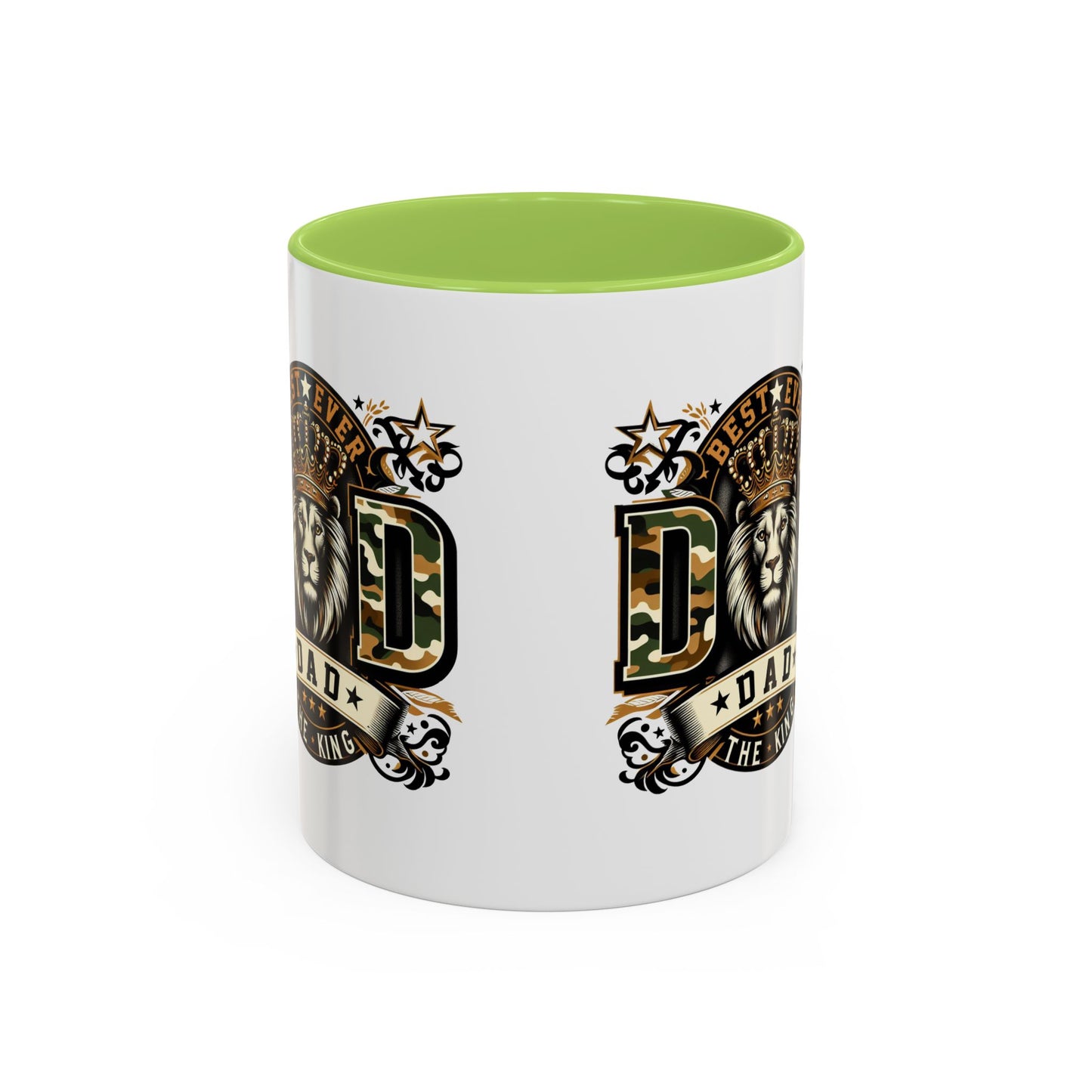 Dad Coffee Mug — "Best Ever Dad" Lion Crest Accent Mug (11/15oz)