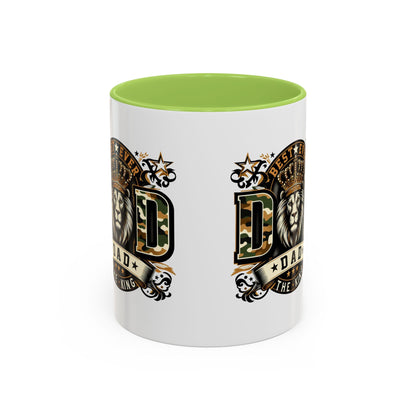 Dad Coffee Mug — "Best Ever Dad" Lion Crest Accent Mug (11/15oz)