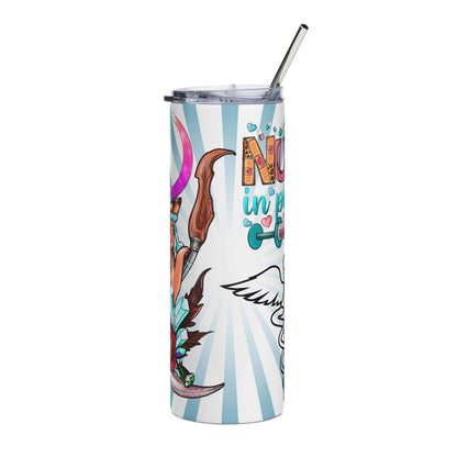 Artist Nurse 20oz Stainless Steel Tumbler — 'Nurse in Progress' Illustrated Medical Travel Cup