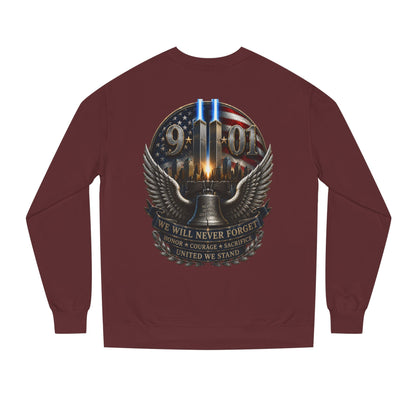 9/11 Memorial Sweatshirt — We Will Never Forget Tribute Crewneck