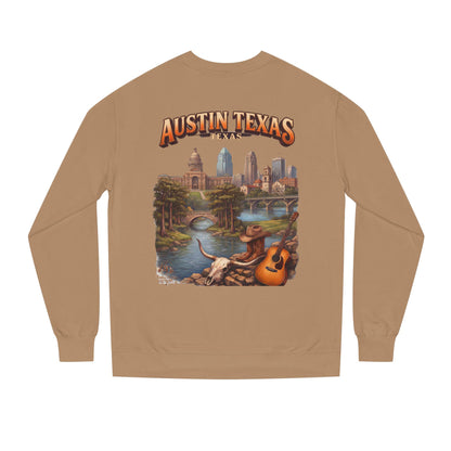 Austin Texas Sweatshirt — Vintage Cityscape & Guitar Crewneck