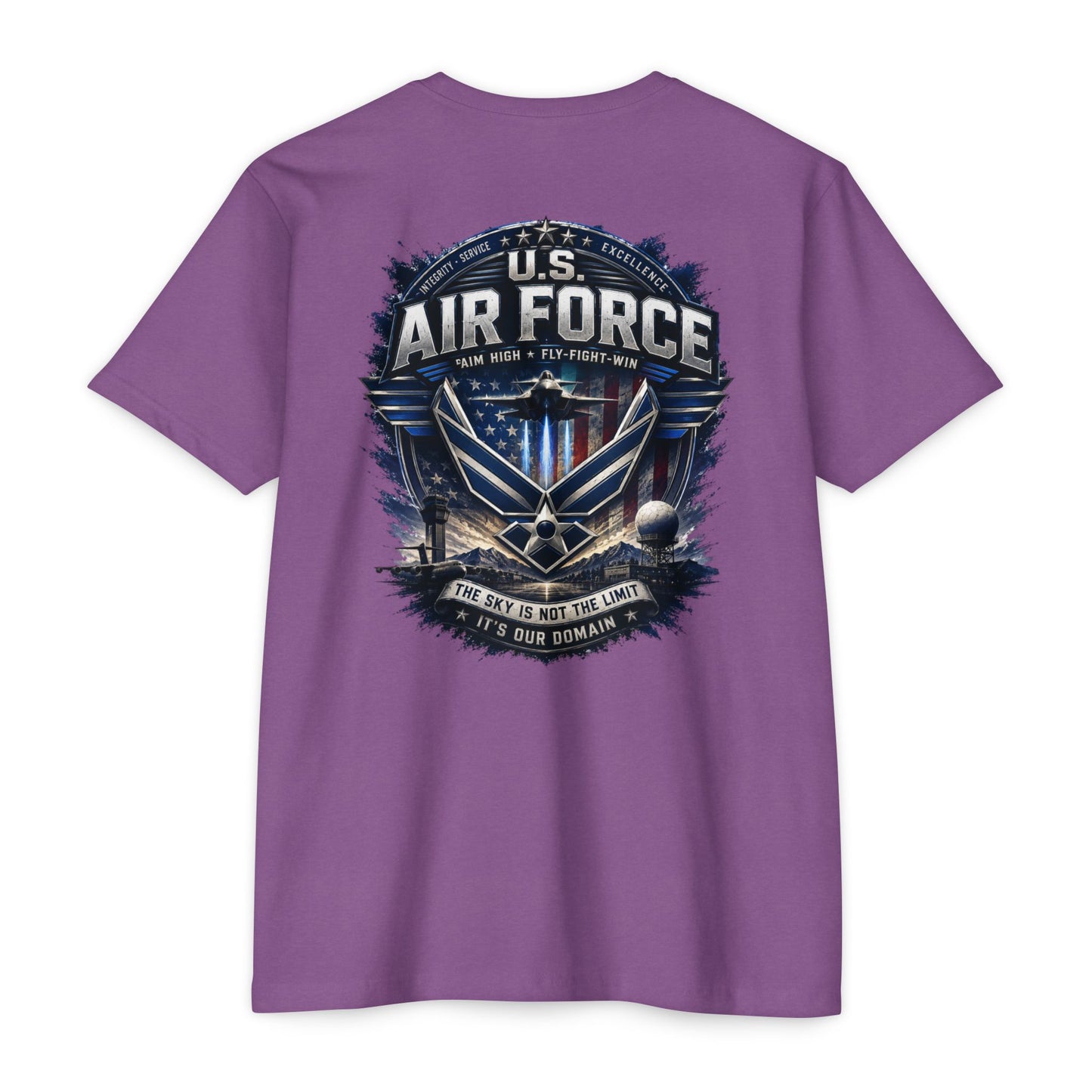 U.S. Air Force Graphic T-Shirt — Military Emblem Tee ("The Sky Is Not The Limit")