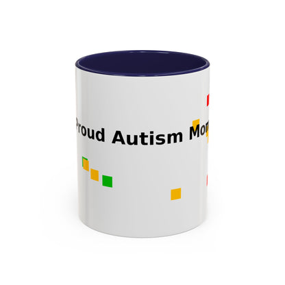 Autism Proud Mom Accent Coffee Mug – 11/15oz Color Accent