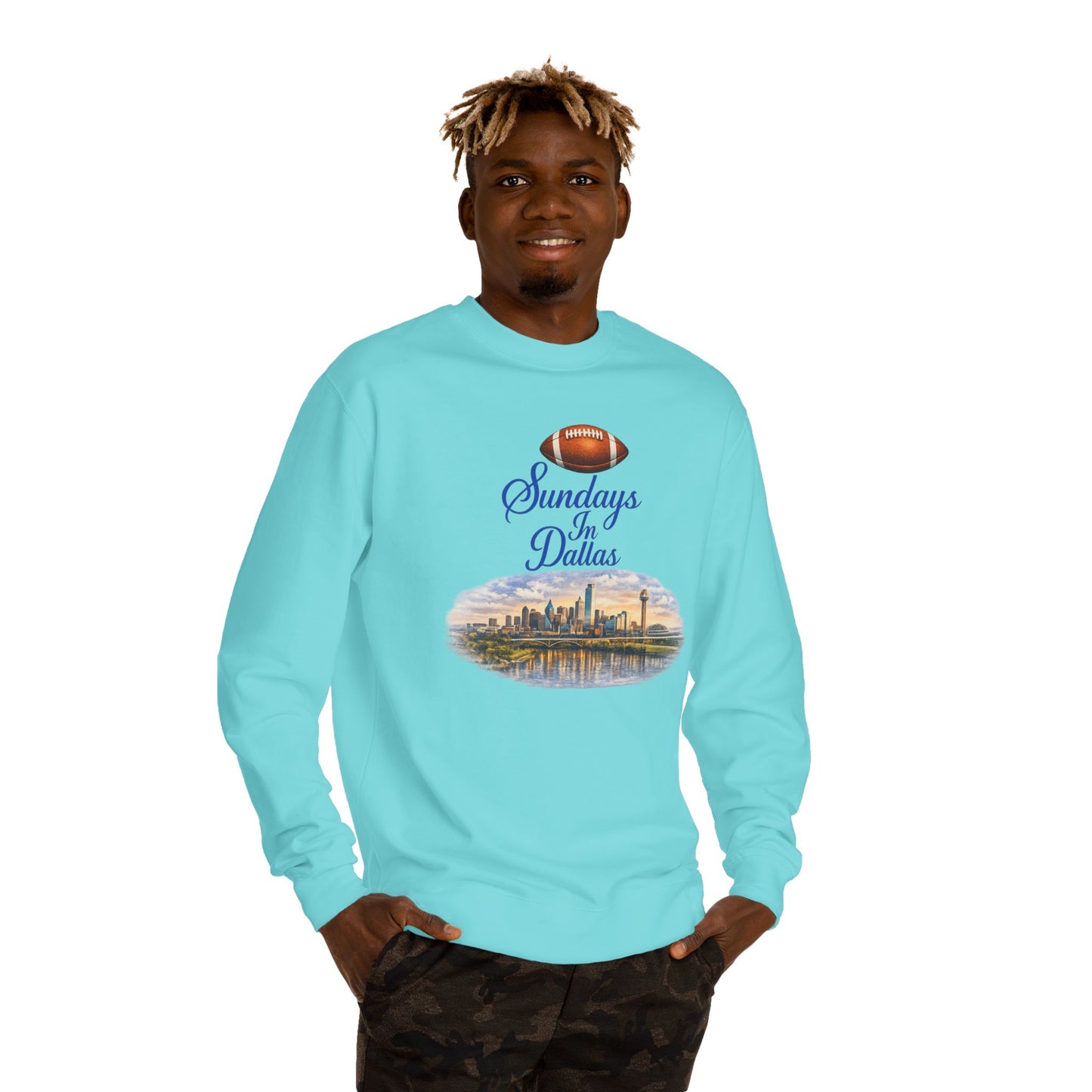 Dallas Skyline Football Sweatshirt — "Sundays in Dallas" Crewneck