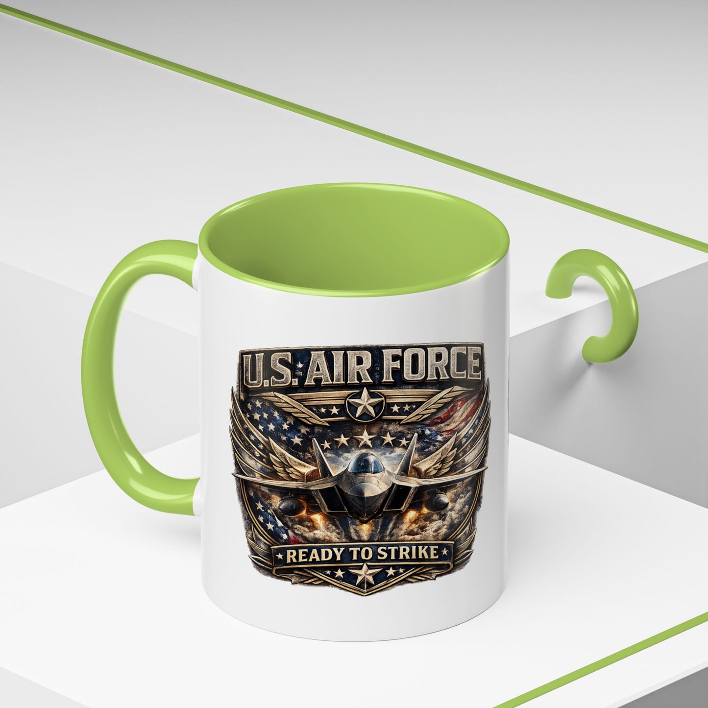 U.S. Air Force Accent Coffee Mug — "Ready to Strike" Military Aviation Gift