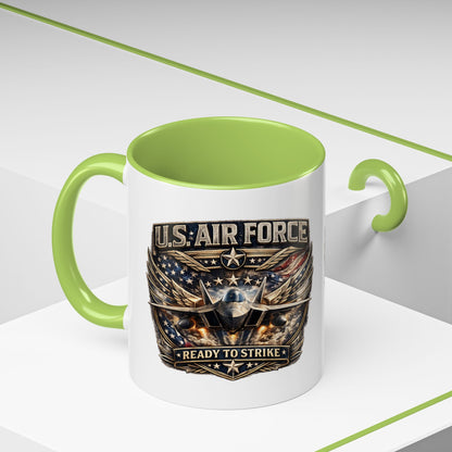 U.S. Air Force Accent Coffee Mug — "Ready to Strike" Military Aviation Gift