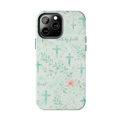 Walk By Faith Phone Case | Christian floral iPhone Case