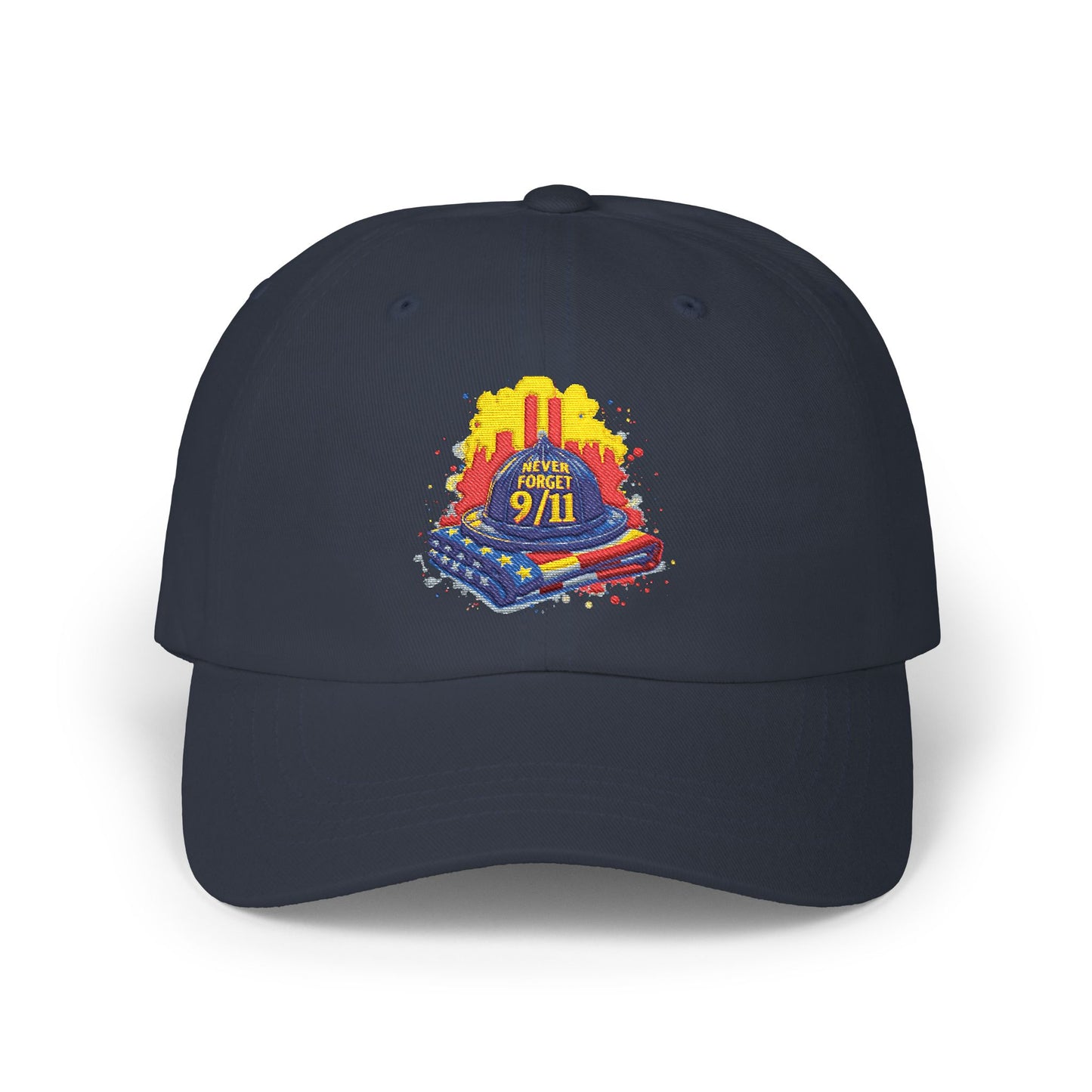 Dad Cap – 9/11 Tribute Firefighter Helmet & American Flag Embroidered Hat
