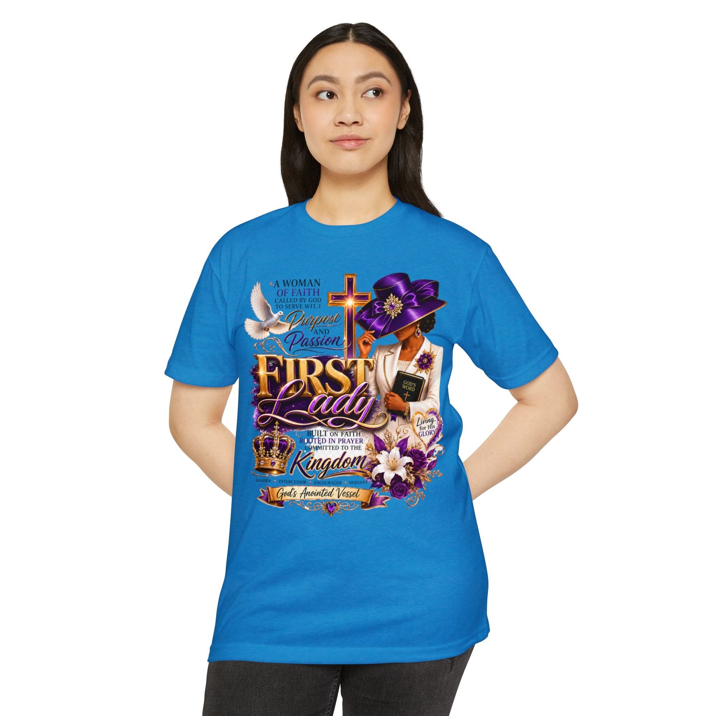 First Lady Christian T-Shirt – Faith, Prayer & Kingdom Woman Tee