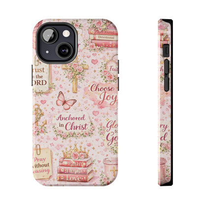 Anchored In Christ Phone Case | Christian floral iPhone Case