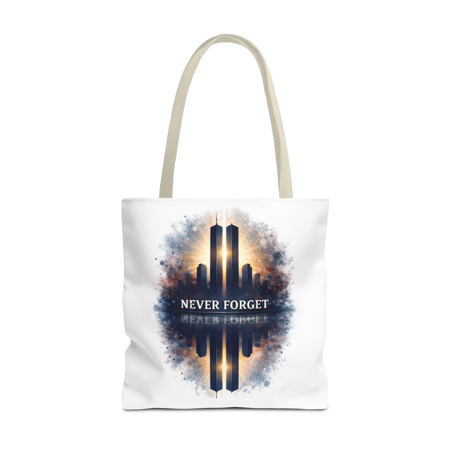 Never Forget Memorial Tote Bag — 9/11 Tribute Skyline All-Over Print