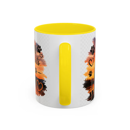 Dog Lover Coffee Mug - "A True Friend Leaves Paw Prints on Your Heart" Accent Mug (11/15oz)