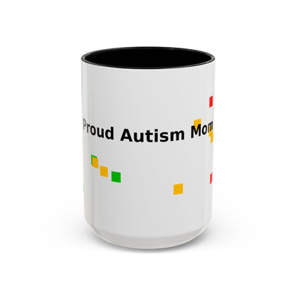 Autism Proud Mom Accent Coffee Mug – 11/15oz Color Accent