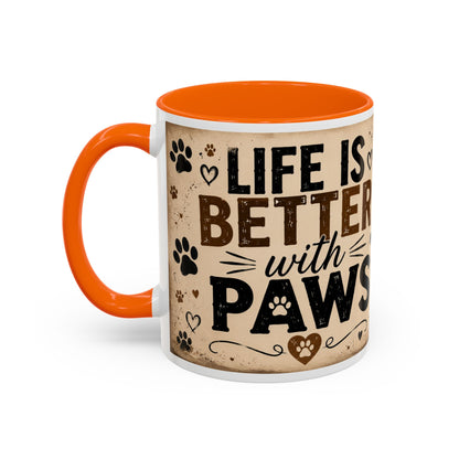 Dog & Cat Coffee Mug - "Less People, More Dogs & Cats" Accent Ceramic Mug