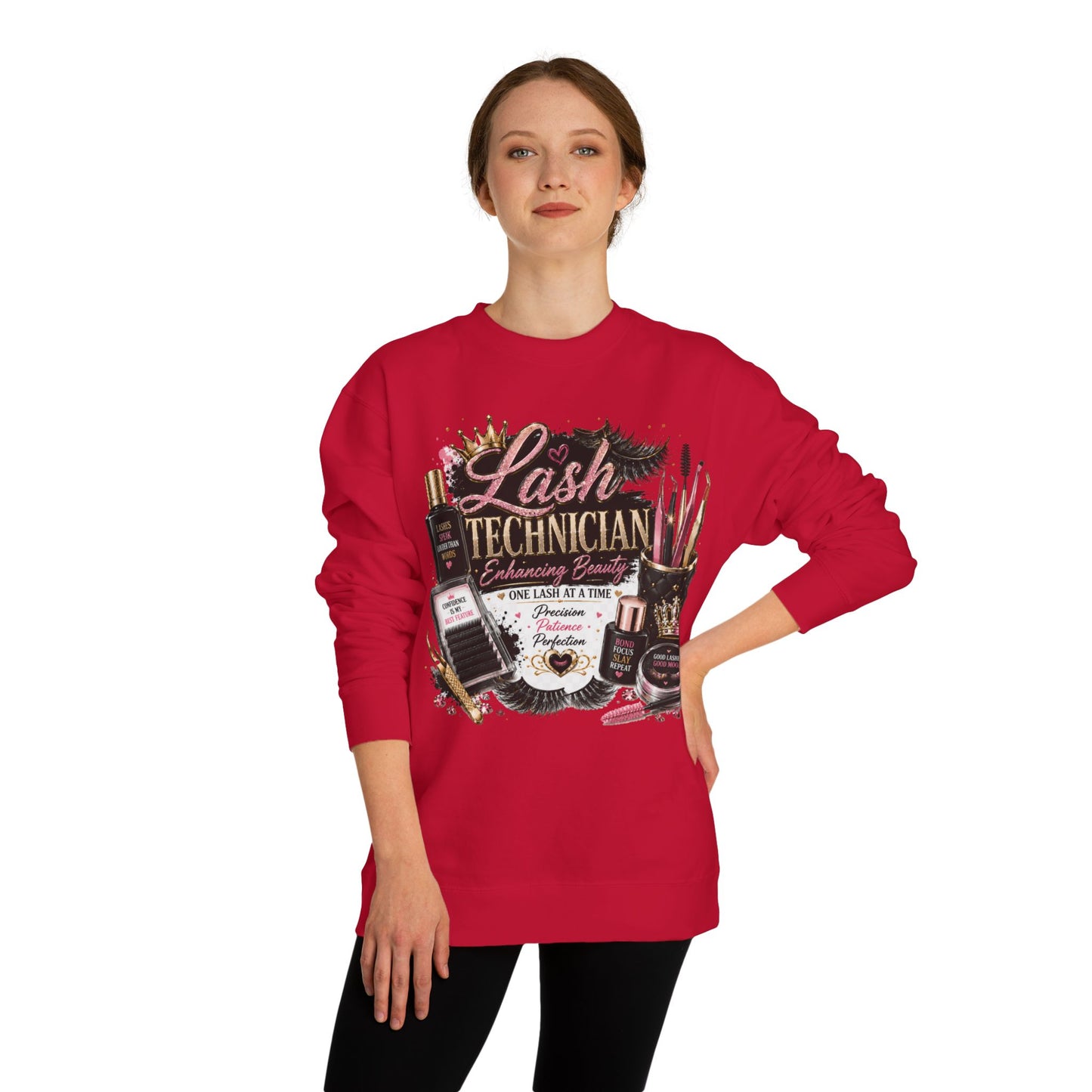 Lash Technician Crewneck Sweatshirt – Beauty Tools Graphic