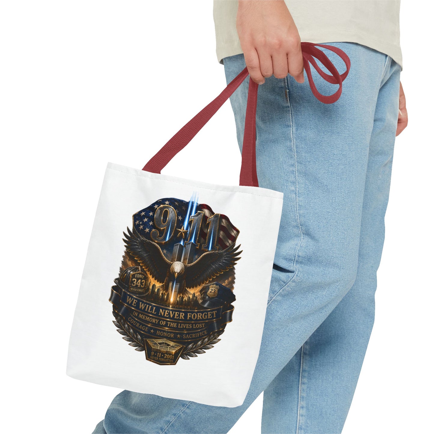 9/11 Memorial Eagle Tote Bag – Never Forget Tribute Tote
