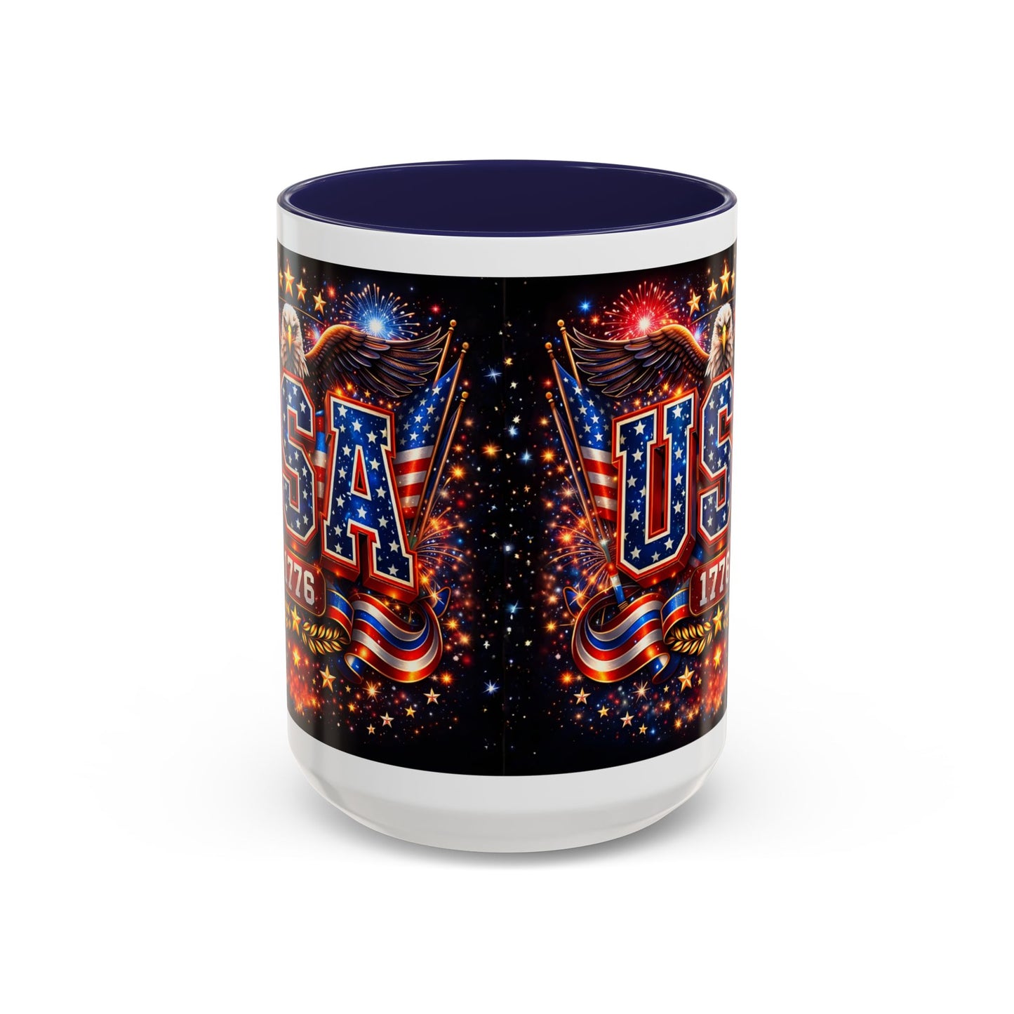 USA Eagle Coffee Mug – Patriotic 1776 Accent Mug (11/15oz)