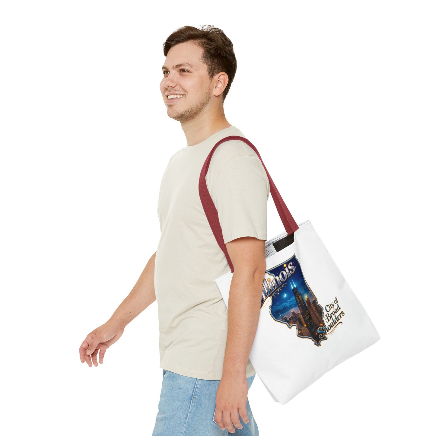 Illinois Skyline Tote Bag — "City of Broad Shoulders" Chicago Night Design