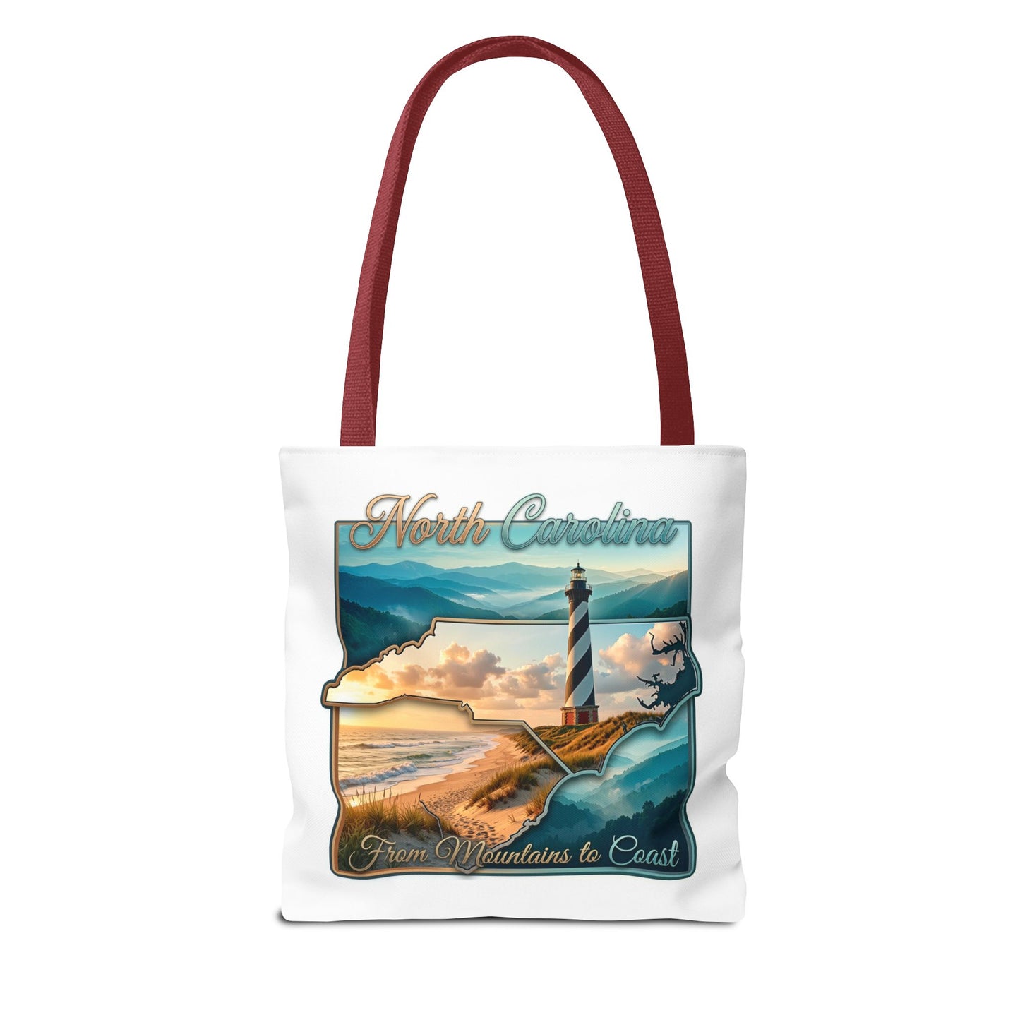 North Carolina Lighthouse Tote Bag — "From Mountains to Coast" Scenic Beach Tote