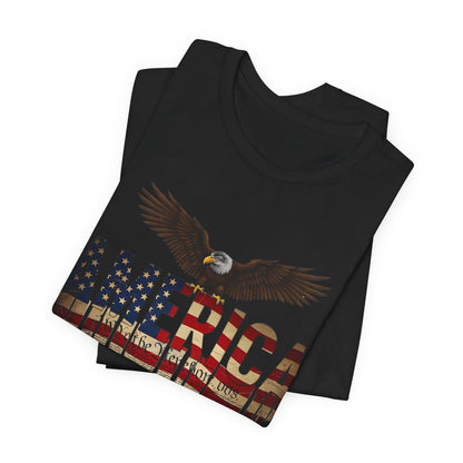 America Eagle Flag Graphic T‑Shirt — Patriotic USA Tee for 4th of July