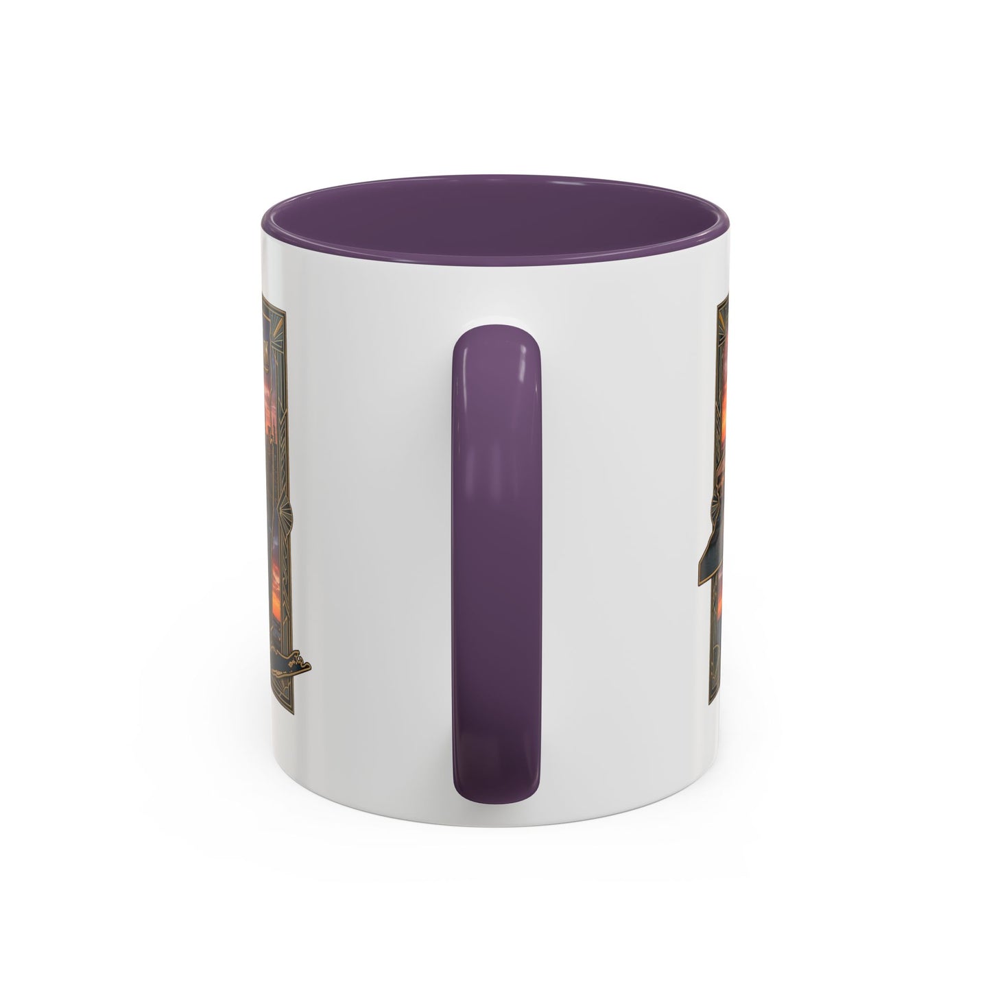 New York Skyline Accent Coffee Mug — Empire State Sunset Scene (11/15oz)