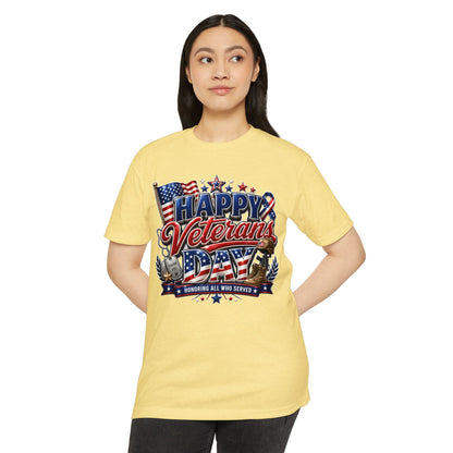 Veterans Day T-Shirt - "Happy Veterans Day" Patriotic Military Tribute Tee