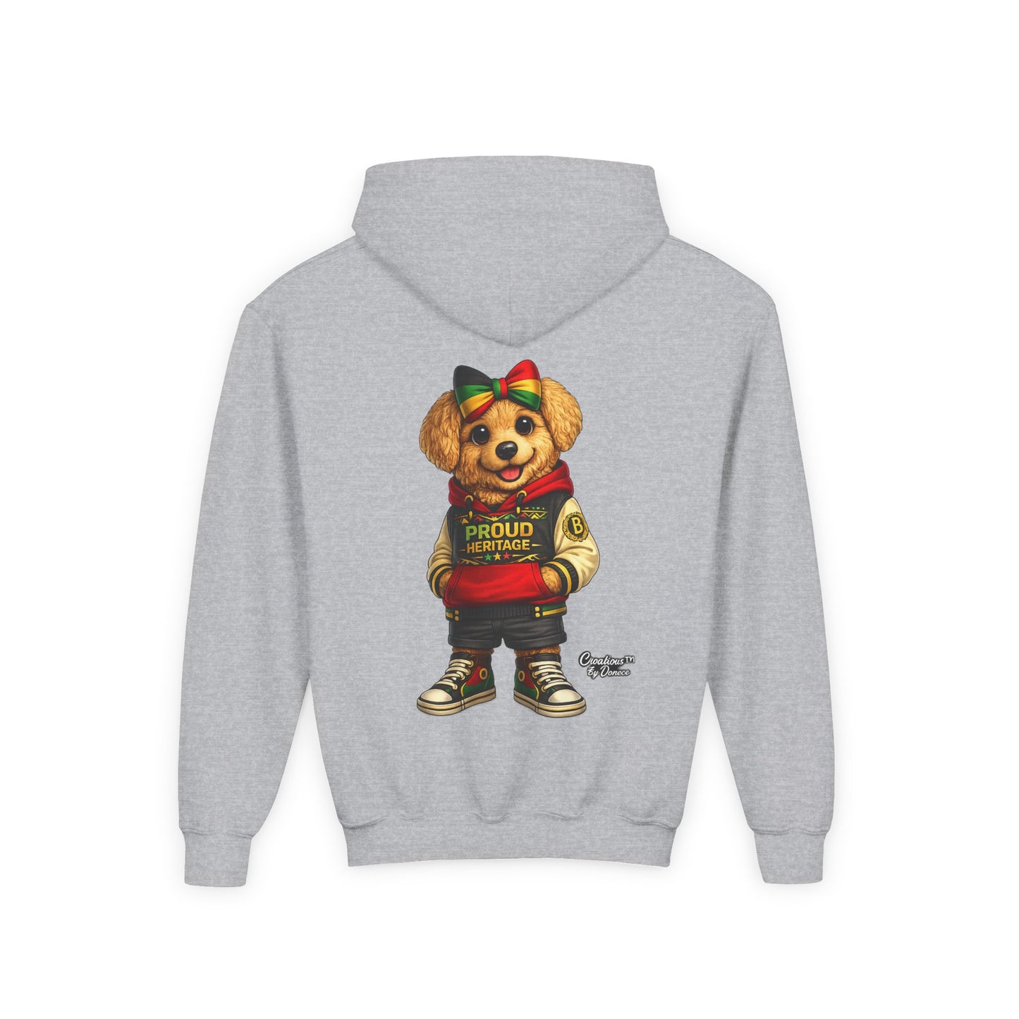 Youth Hoodie — 'Proud Heritage' Teddy Bear Streetwear Kids Pullover