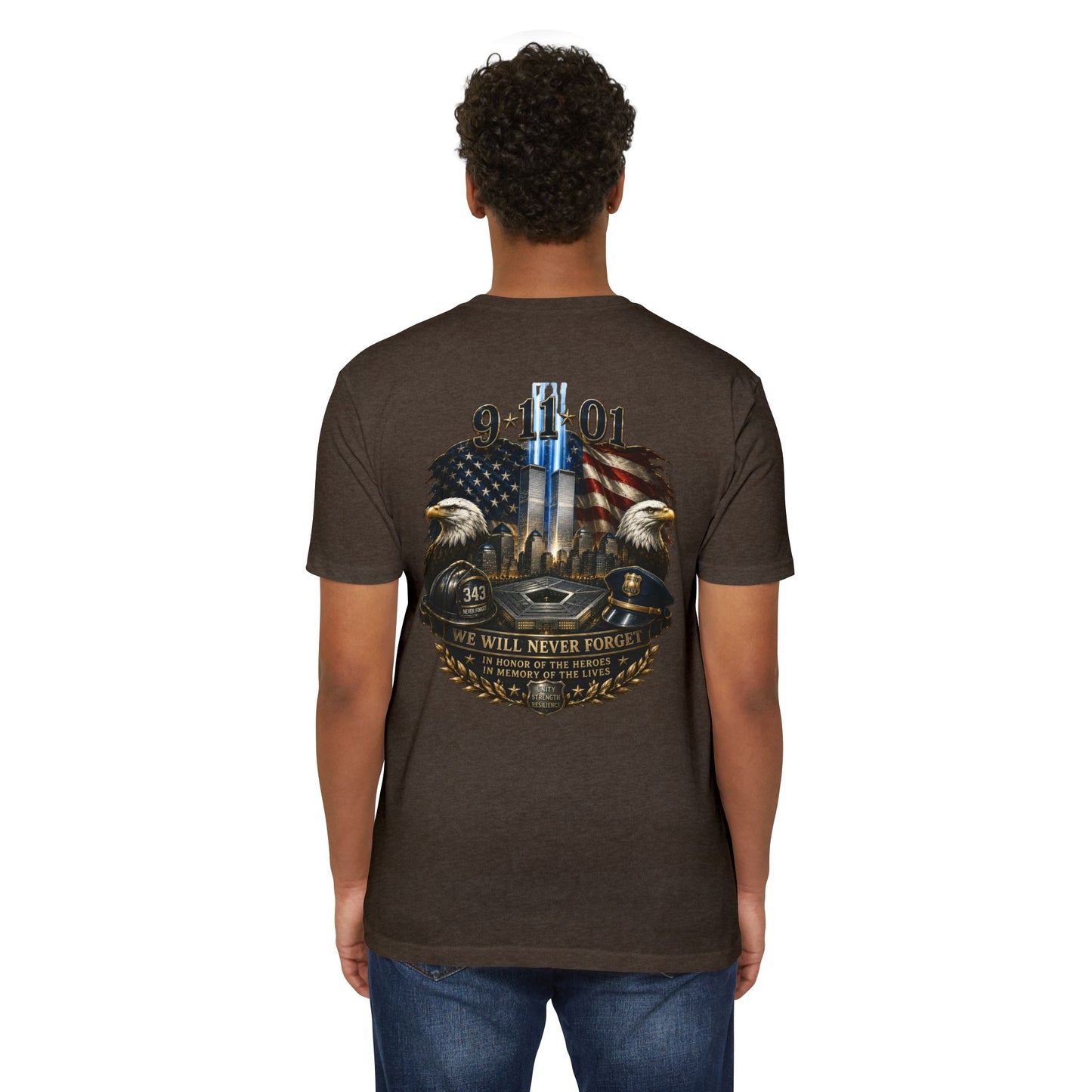 9/11 We Will Never Forget Memorial T-Shirt