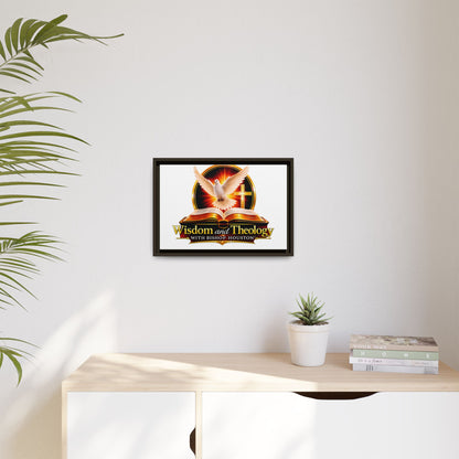 Framed Canvas Print — "Wisdom and Theology" Dove & Bible Wall Art