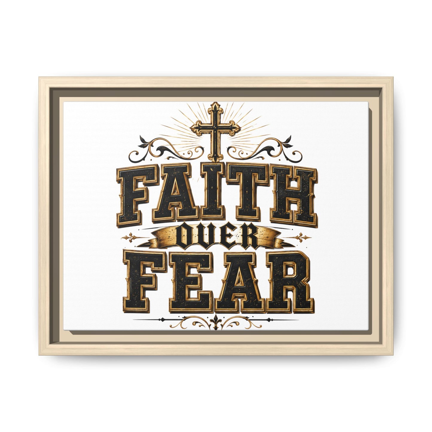 Faith Over Fear Framed Canvas Wall Art