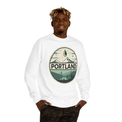 Portland Rainy Skyline Crewneck Sweatshirt