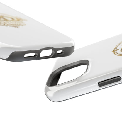 Magnetic Impact-Resistant Phone Case — Gold Floral Crest Logo
