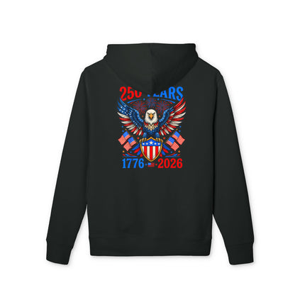 Patriotic Eagle Hoodie — 250 Years 1776–2026 American Flag Design