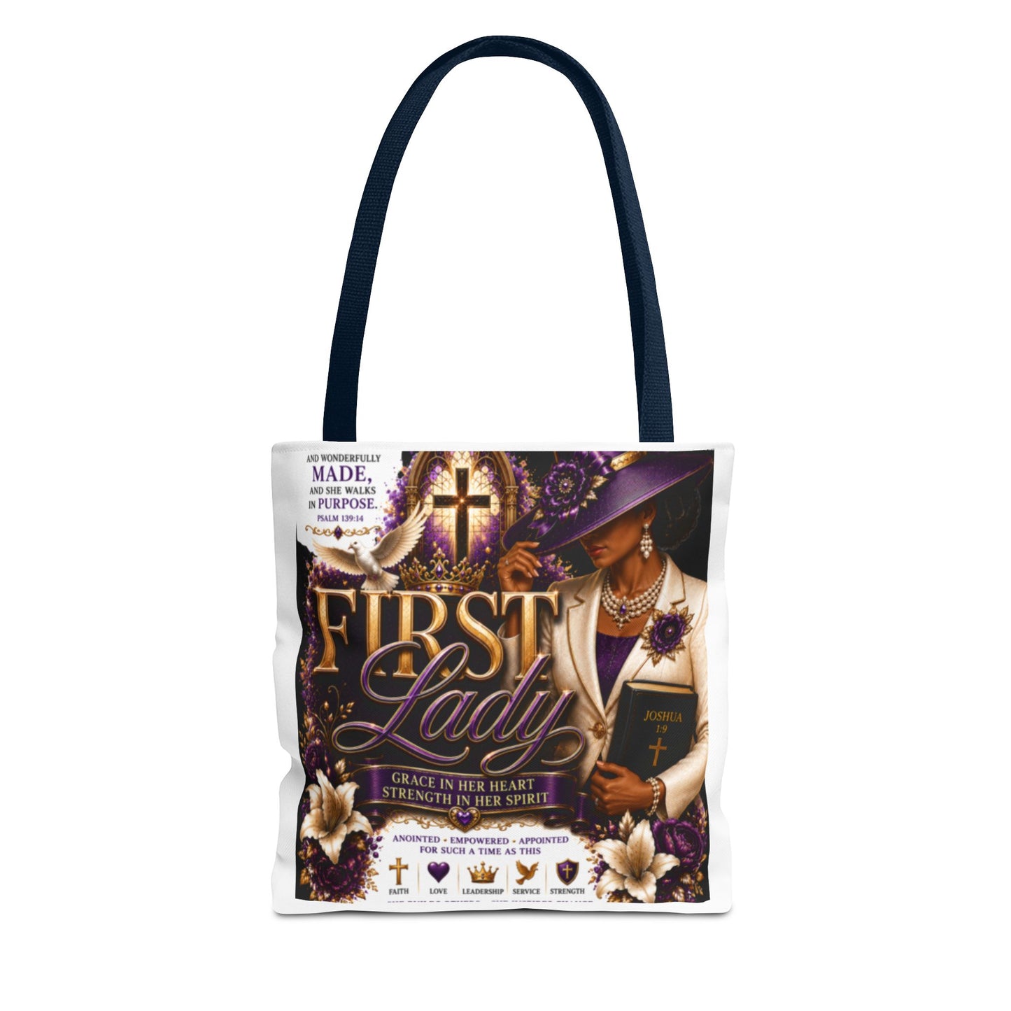 First Lady Christian Tote Bag – Faithful Grace Inspirational Church Purse