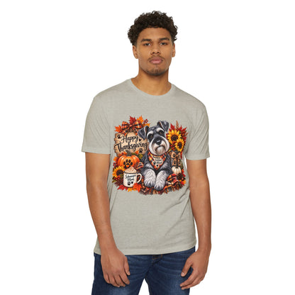 Thanksgiving Schnauzer T-Shirt — Happy Thanksgiving Fall Dog Tee