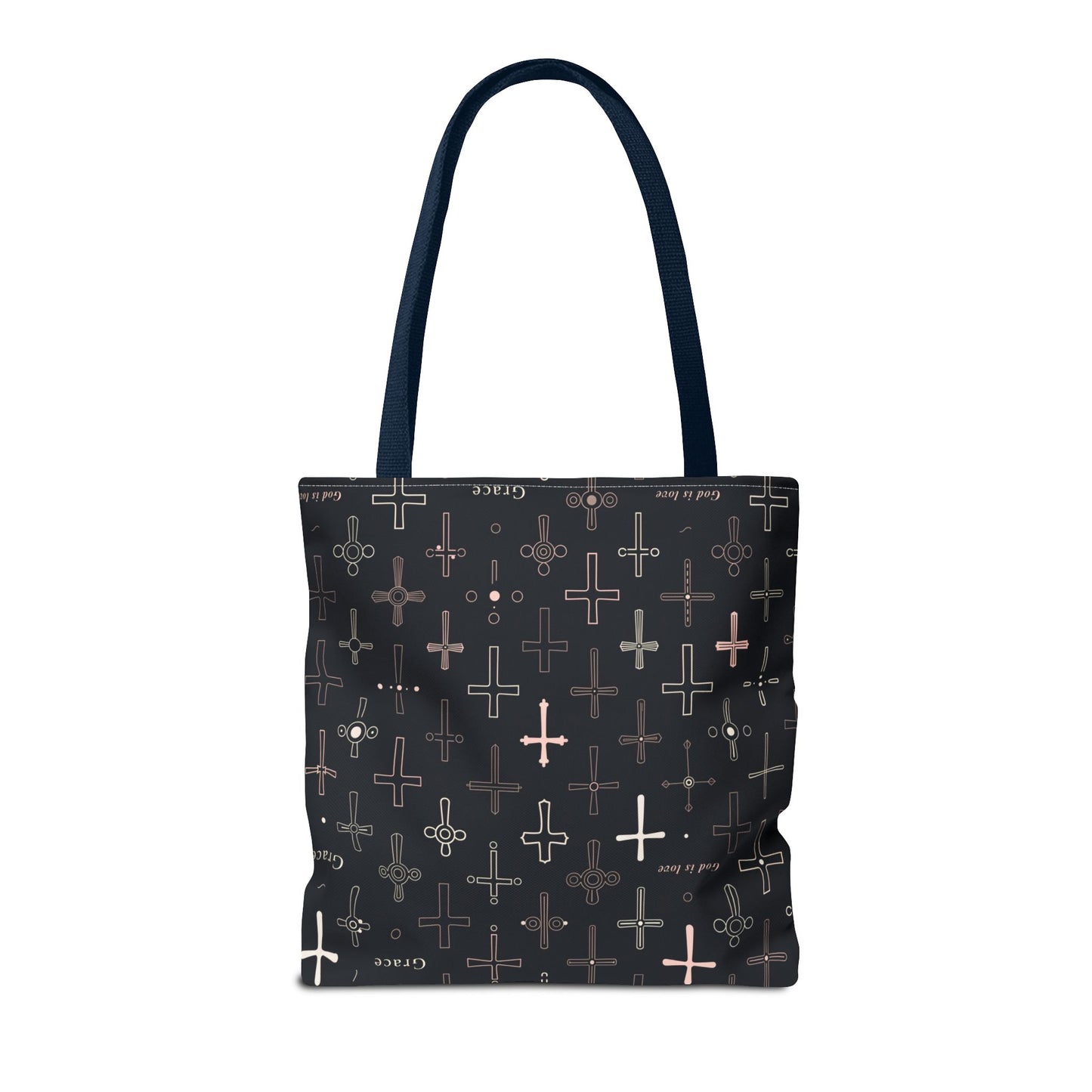 Cross Pattern Tote Bag — Faith & Grace Religious All-Over Print Tote