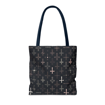 Cross Pattern Tote Bag — Faith & Grace Religious All-Over Print Tote