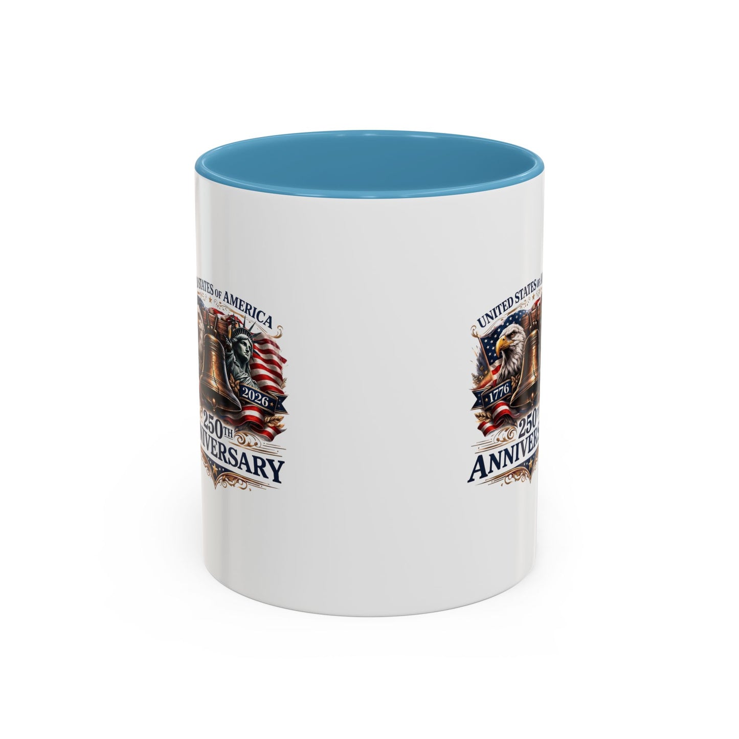 250th Anniversary Accent Coffee Mug — Patriotic United States Bell & Eagle Design (11/15 oz)