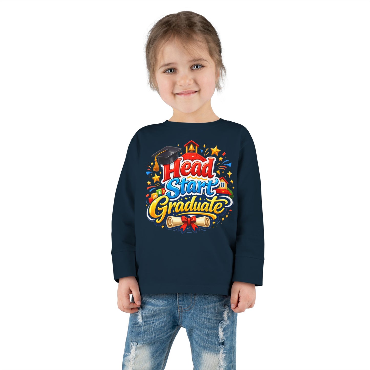 Toddler Long Sleeve Tee - "Head Start Graduate" Preschool Graduation Shirt