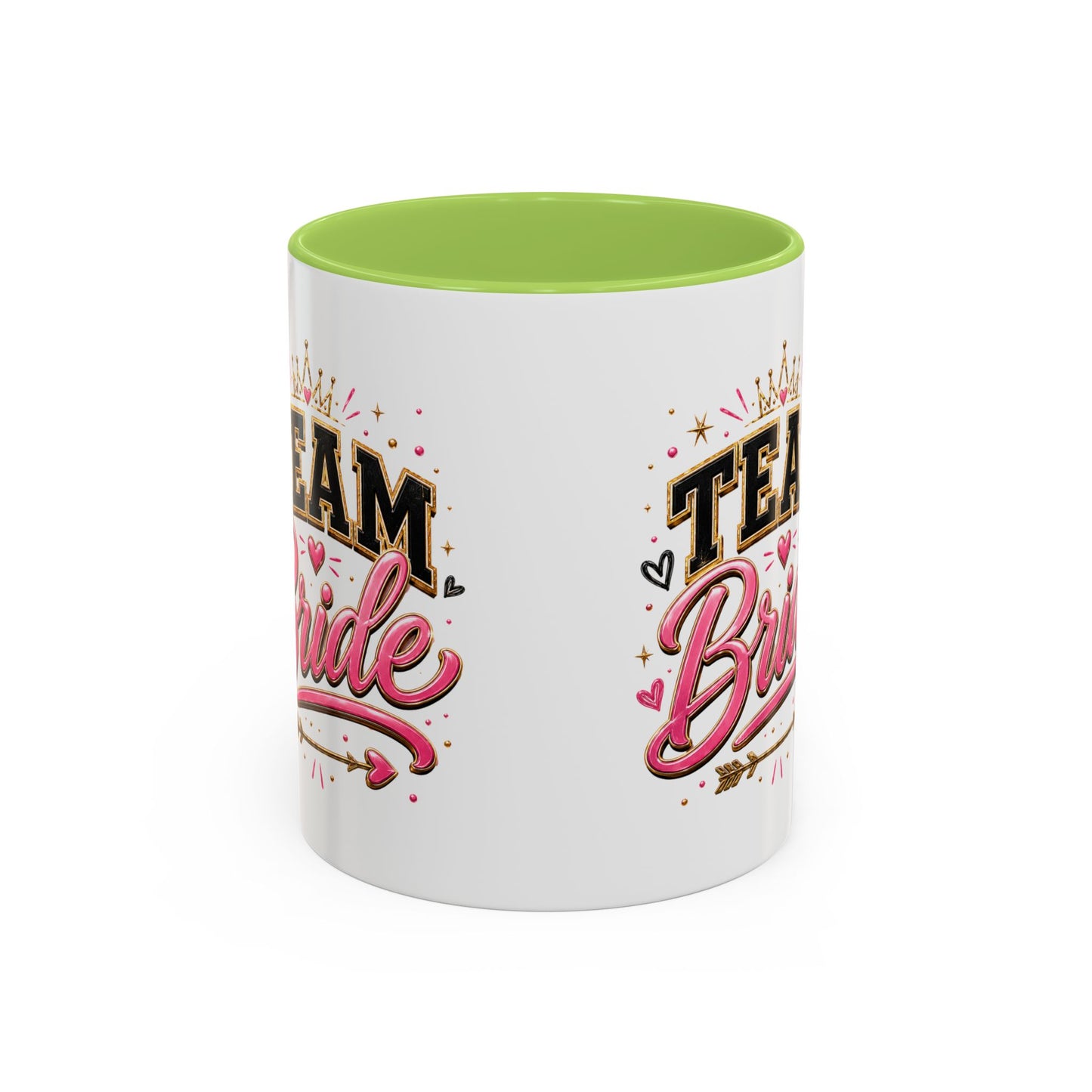 Team Bride Accent Coffee Mug — Pink & Gold Bachelorette Bridal Shower Gift (11/15 oz)