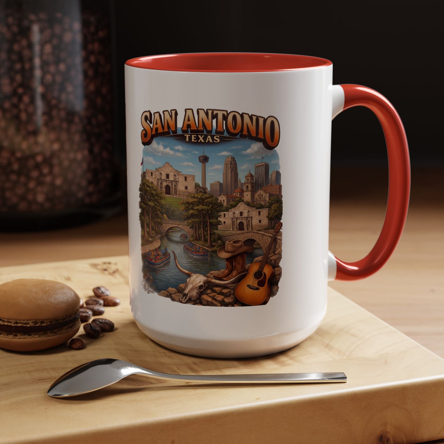 San Antonio Souvenir Coffee Mug – Texas Riverwalk Scenic Accent Mug (11/15oz)