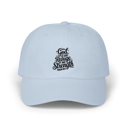 God Is Our Refuge & Strength Dad Cap — Christian Baseball Hat