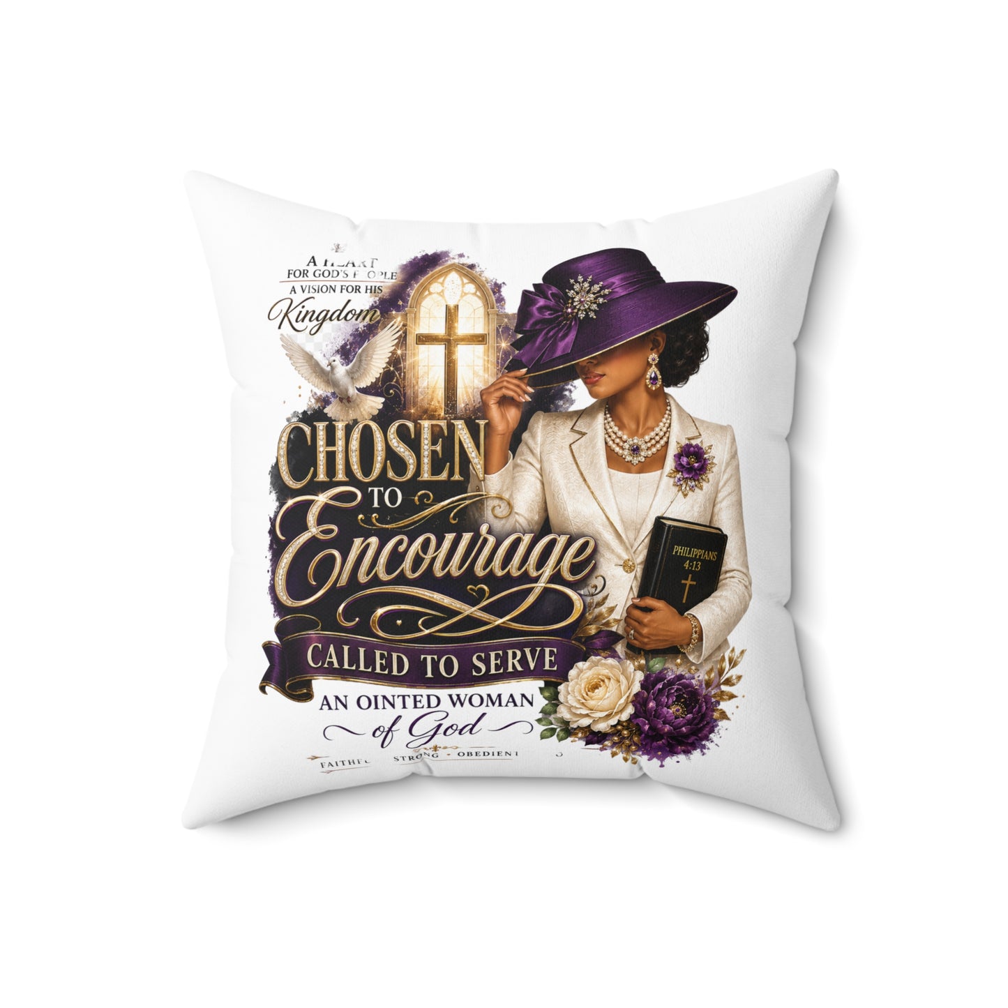Christian Decorative Pillow — "Chosen to Encourage" Church Ladies Accent Pillow