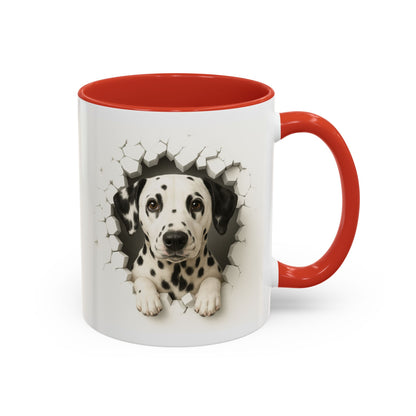 Dalmatian Peekaboo Accent Coffee Mug - Cute Dog Lover Gift (11/15oz)