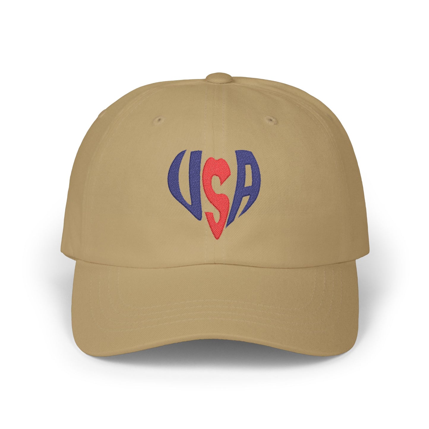 USA Heart Dad Cap — Patriotic Embroidered Baseball Hat